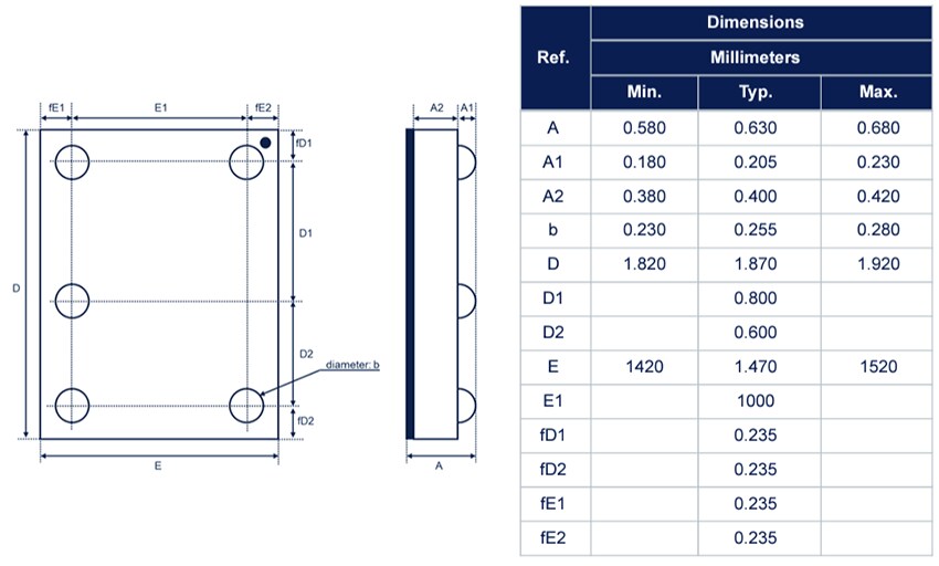 Mechanical Drawing - STMicroelectronics MLPF-WL-0xD3 Low Pass Filters